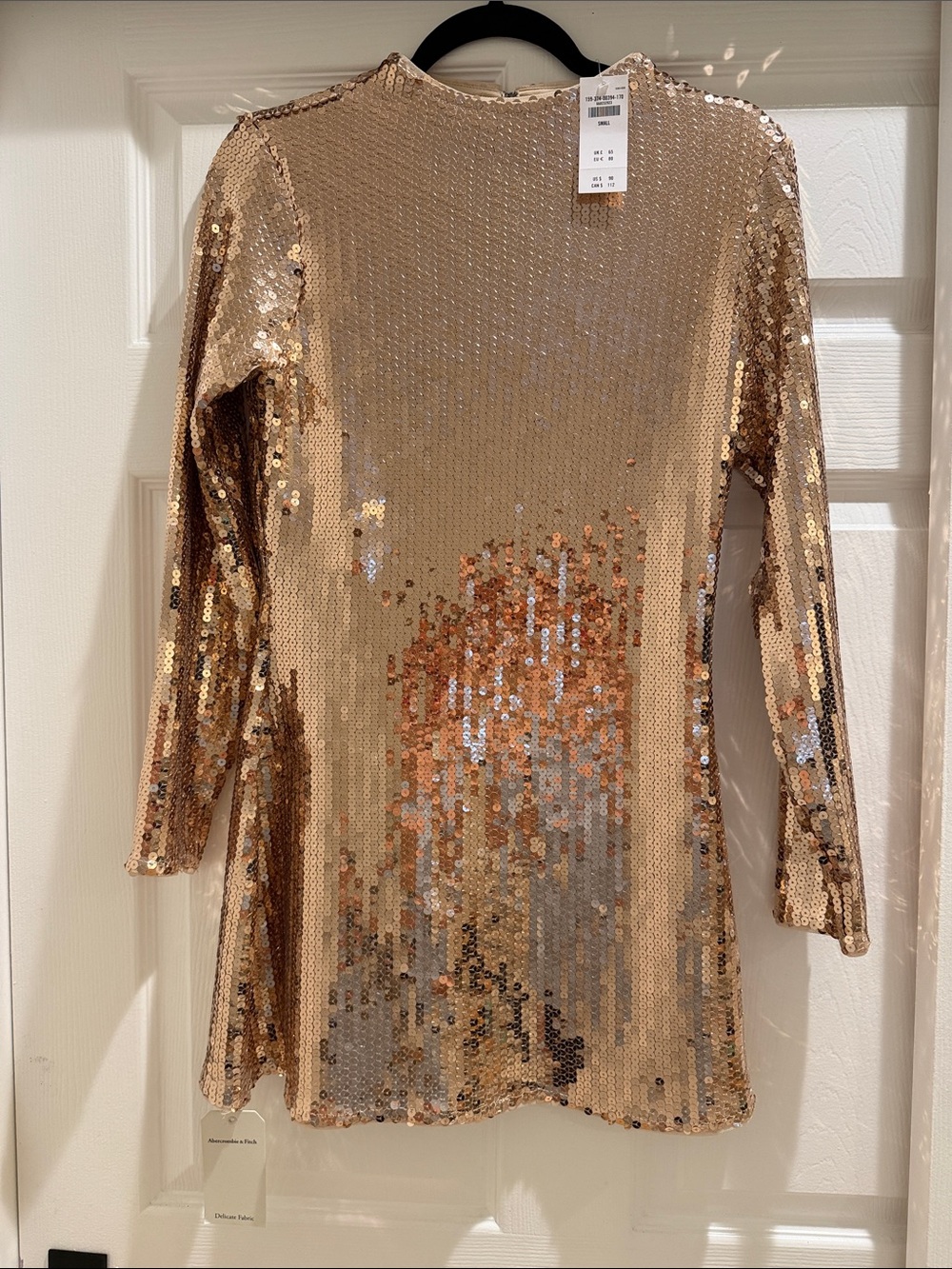 Abercrombie & Fitch Rose Gold Sequin Mini Dress